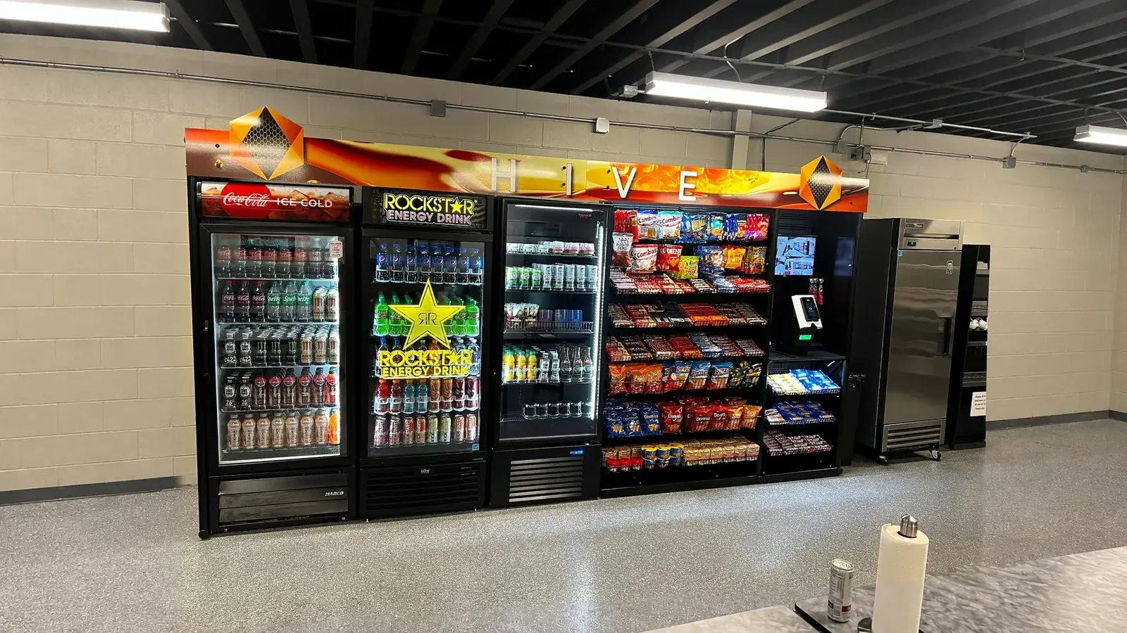 Custom-branded micro market in a plant breakroom