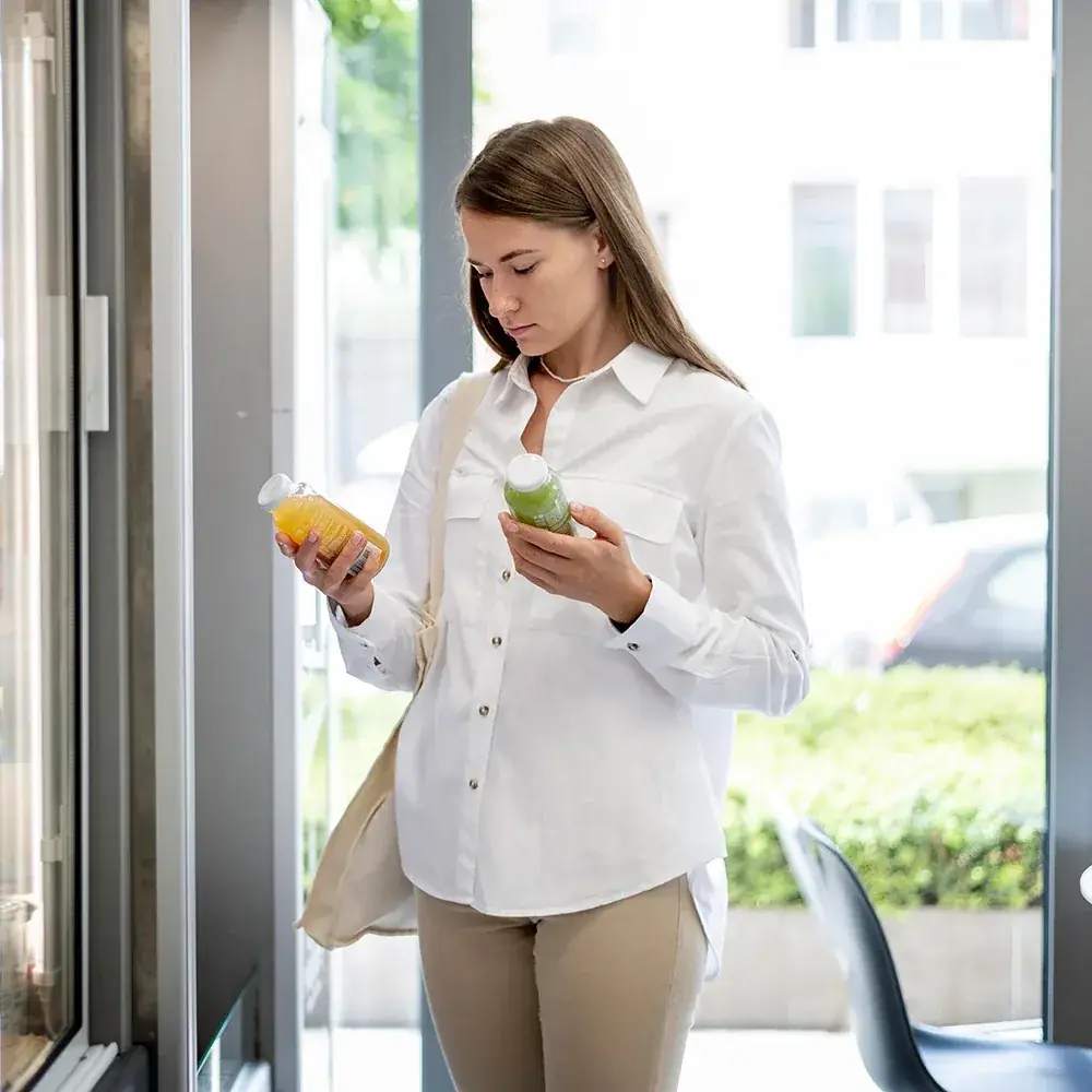 Employee choosing a healthy drink